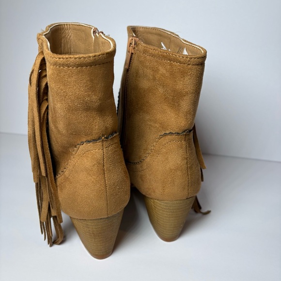 Mi.im Size 8 Tory Faux Suede Fringe Detail Boots Booties Festival Western Boho - Picture 4 of 7